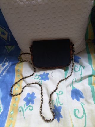 Bolso pequeño cadena leopardo y negro