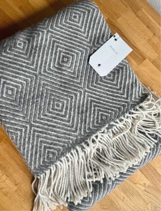Manta espiga gris 130x170 – lana de cordero