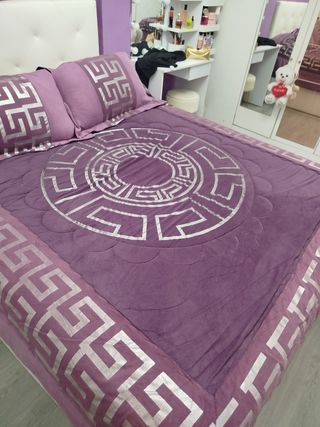 Edredón Morado Plata Cama 135/150
