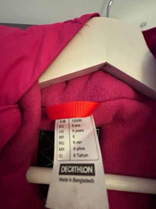 Mono de nieve niña Wedze rosa y negro