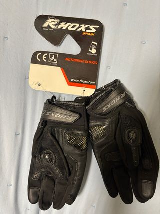 Guantes Moto RHOXS Talla S Negros Sin Estrenar