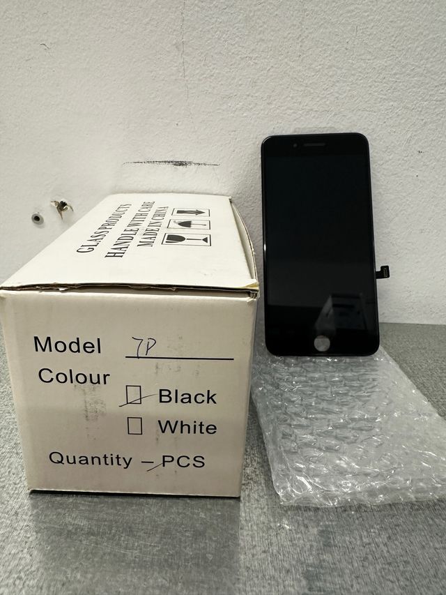 LCD Pantalla compatible negra para iPhone 7 Plus