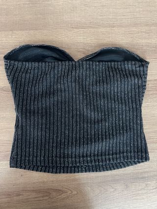 Top Shein fiesta negro con plateado