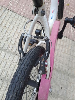 Bicicleta Nakamura Pony 14" blanca y rosa