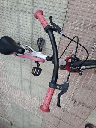 Bicicleta Nakamura Pony 14" blanca y rosa