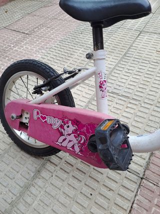 Bicicleta Nakamura Pony 14" blanca y rosa