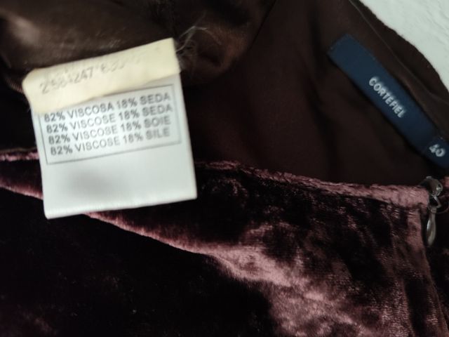 Falda larga de terciopelo marrón