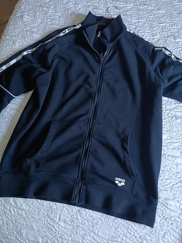 Felpa con zip Arena blu marca arena