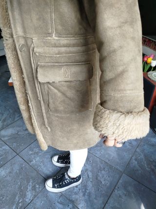 Cappotto donna beige/marrone con cappuccio