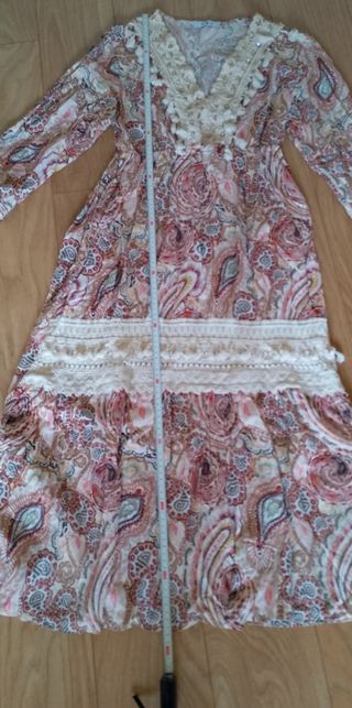 Vestido vintage largo pedrería