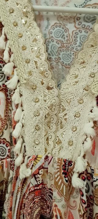 Vestido vintage largo pedrería