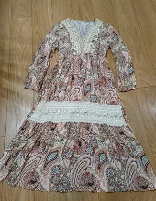 Vestido vintage largo pedrería