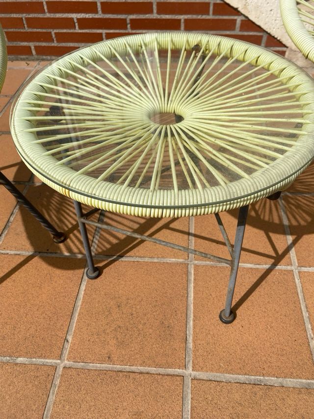 Set Acapulco Silla y Mesa Sklum Amarillo