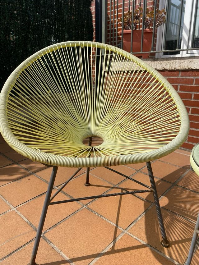 Set Acapulco Silla y Mesa Sklum Amarillo