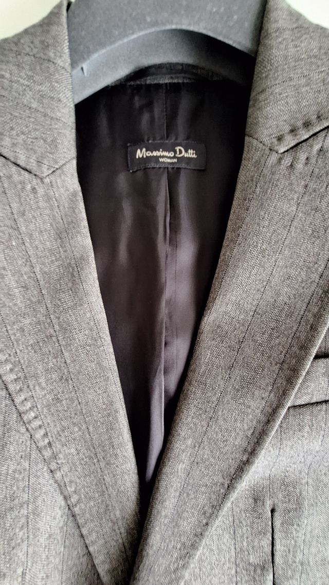 Blazer Massimo Dutti Lana Gris