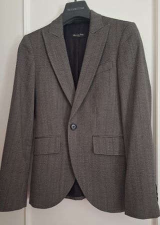 Blazer Massimo Dutti Lana Gris