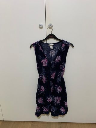 Vestido premamá flores azul y rosa