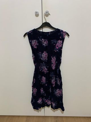 Vestido premamá flores azul y rosa