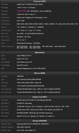 PC Gaming i7-8700K + RTX 2070 + 16GB RAM
