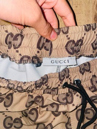 Pantaloncini Gucci Beige/Nero Monogram