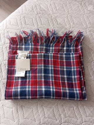 Fular Sfera cuadros azul y rojo