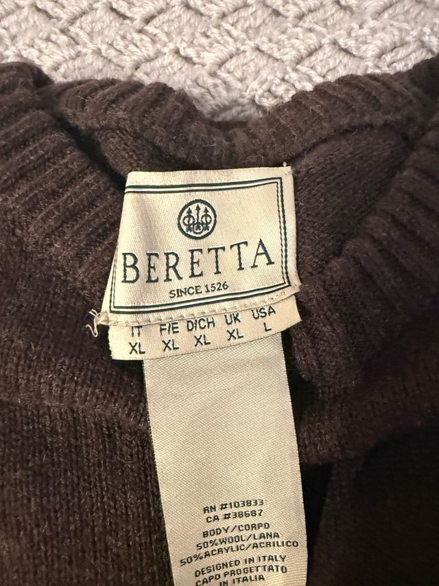 Jersey Beretta Lana Marrón Talla XL.