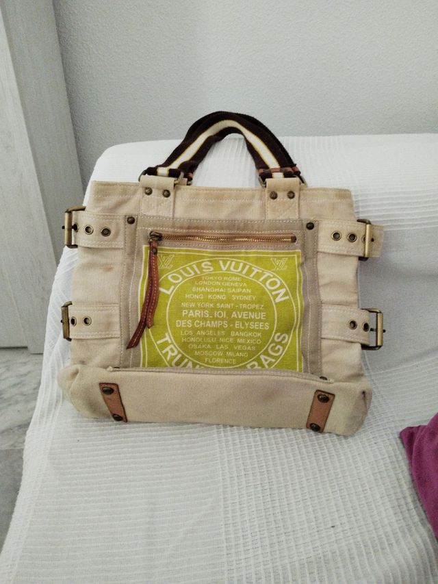 Bolso Louis Vuitton Tela Beige y Verde