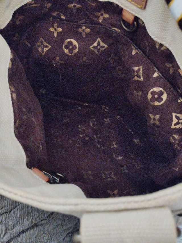 Bolso Louis Vuitton Tela Beige y Verde