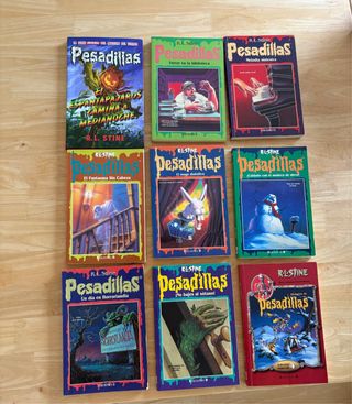 Libros Pesadillas de R.L Stine.
