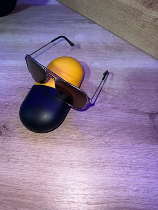 Gafas de sol aviador plateadas y marrones