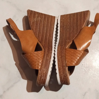 Sandalias cuña mujer marrón talla 38