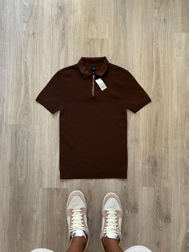 River Island Polo Knit Marrón (S)