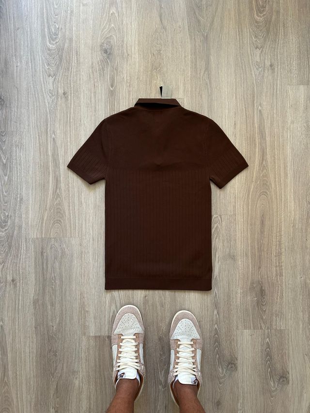 River Island Polo Knit Marrón (S)