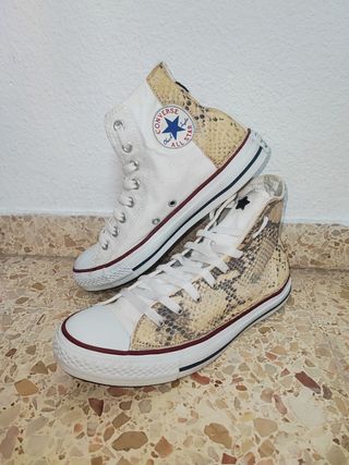 Converse Chuck Taylor Piel Serpiente Beige/Blanco