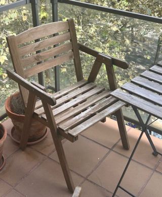 2 Sillas de Madera para Balcón/Jardín