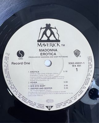 Madonna - Erotica / Vinilo original 1992
