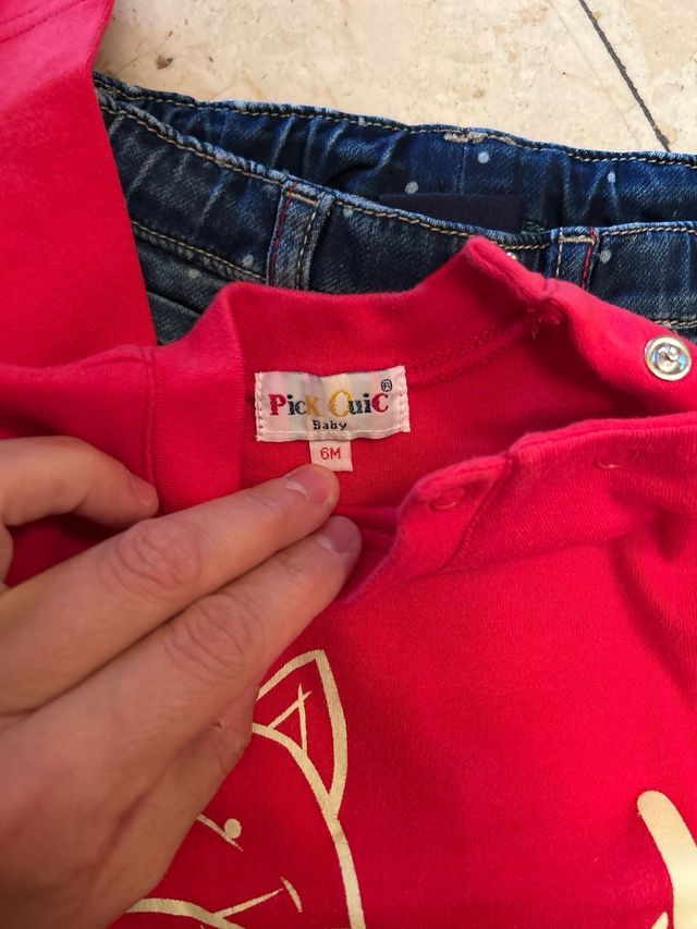 Conjunto niña bebé: camiseta y pantalón