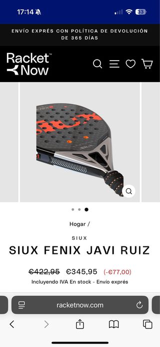 Pala Siux Fenix Pro Series javier Ruiz