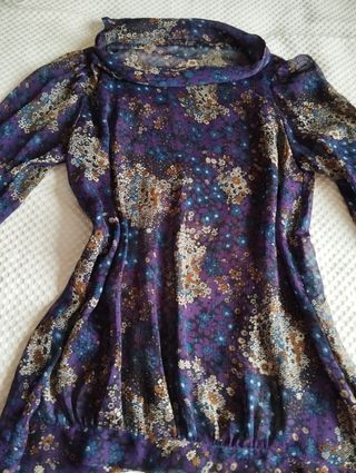 Blusa gasa estampada floral multicolor