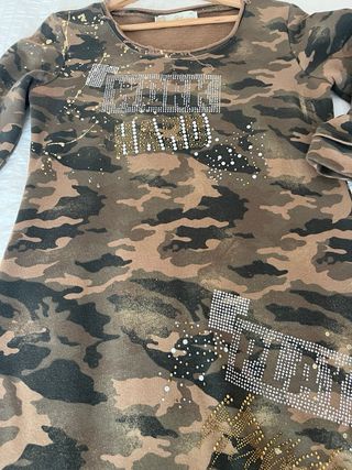 Vestido camuflaje con pedrería