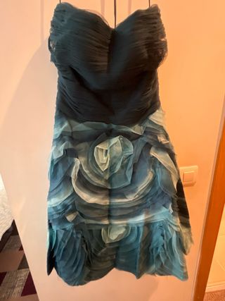 Vestido Adolfo Dominguez Azul y Verde