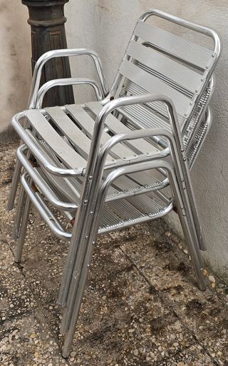 6 Sillas de Jardín Camping Aluminio