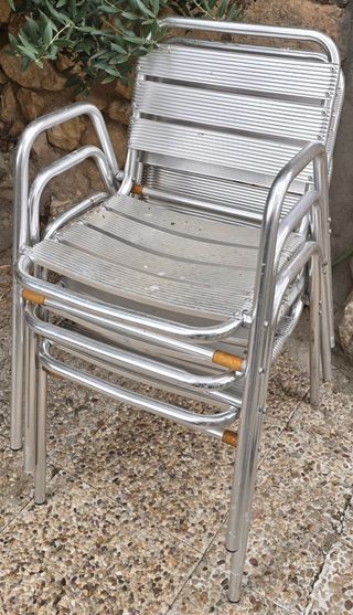 6 Sillas de Jardín Camping Aluminio