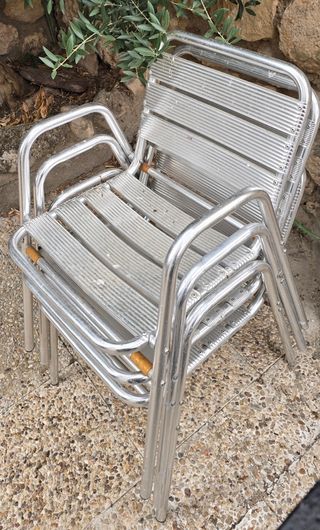 6 Sillas de Jardín Camping Aluminio