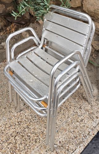6 Sillas de Jardín Camping Aluminio