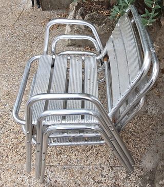 6 Sillas de Jardín Camping Aluminio