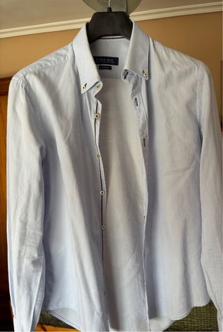 Camisa Zara Man Azul Talla M
