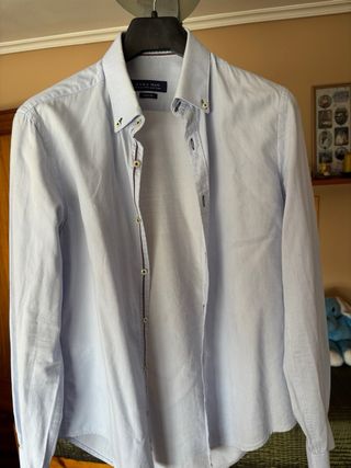 Camisa Zara Man Azul Talla M