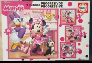 Puzzles Disney Princess y Minnie 4 en 1