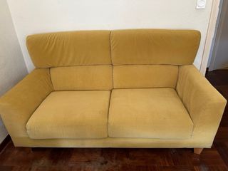 Sofá de 2 plazas amarillo (ocre)